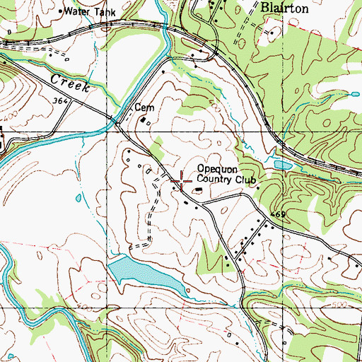 Topographic Map of Stonebridge Golf Club, WV