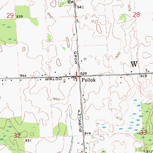 Topographic Map of Pollok Post Office (historical), MI