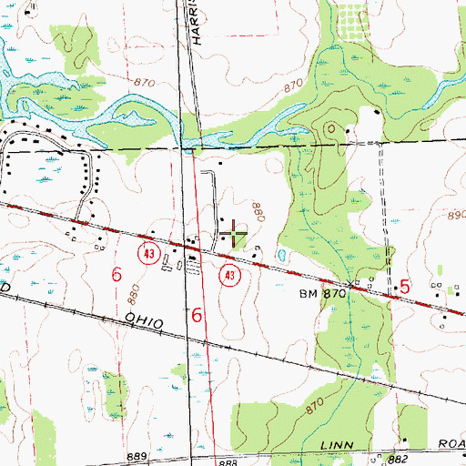 Topographic Map of Phelpstown Post Office (historical), MI