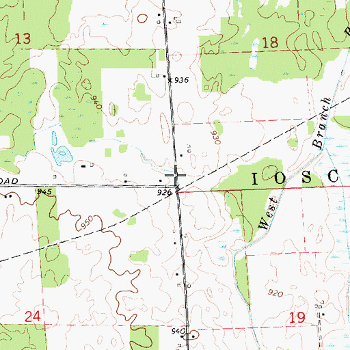 Topographic Map of Middletown Post Office (historical), MI