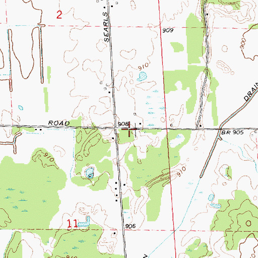 Topographic Map of Harris Post Office (historical), MI