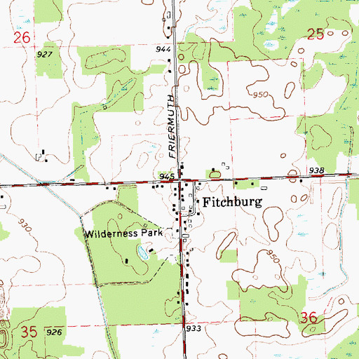 Topographic Map of Fitchburg Post Office (historical), MI
