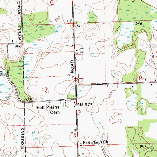 Topographic Map of Felt's Post Office (historical), MI