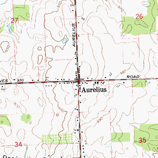 Topographic Map of Aurelius Post Office (historical), MI