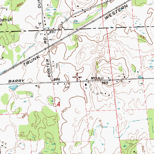 Topographic Map of Alverson Post Office (historical), MI