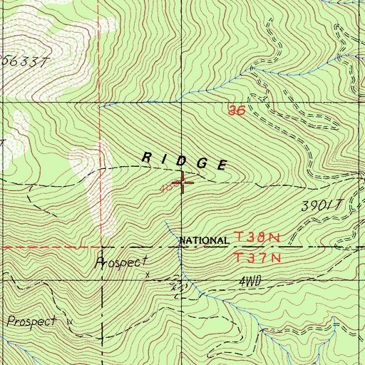 Topographic Map of Mears Ridge, CA