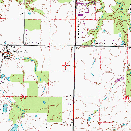 Topographic Map of Salem Drive-In, IL
