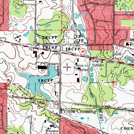 Topographic Map of Cascade Outdoor Theatre, IL