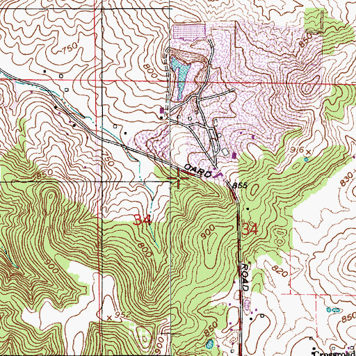 Topographic Map of Bloomington Quarry, IN