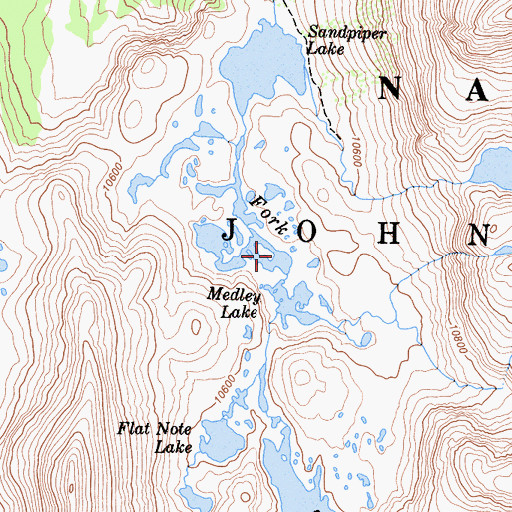 Topographic Map of Medley Lake, CA