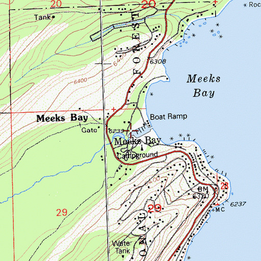 Topographic Map of Meeks Creek, CA