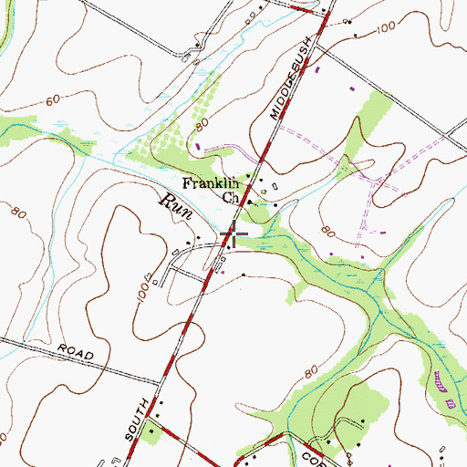 Topographic Map of Six Mile Run Reservoir Site, NJ