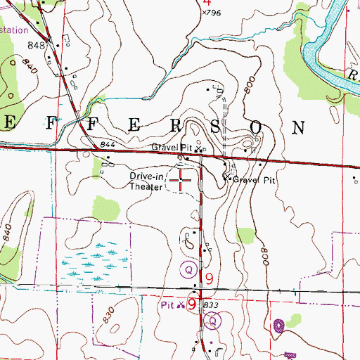 Topographic Map of Highway 18 Outdoor Theatre, WI