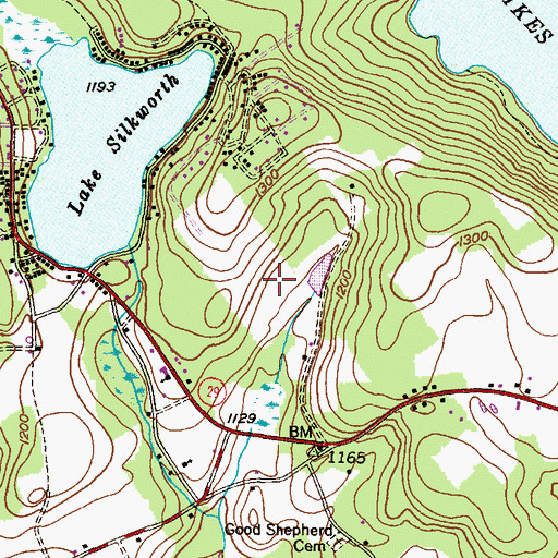 Topographic Map of Silkworth Census Designated Place, PA