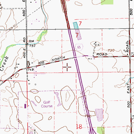 Topographic Map of Franklin Community Church, IN