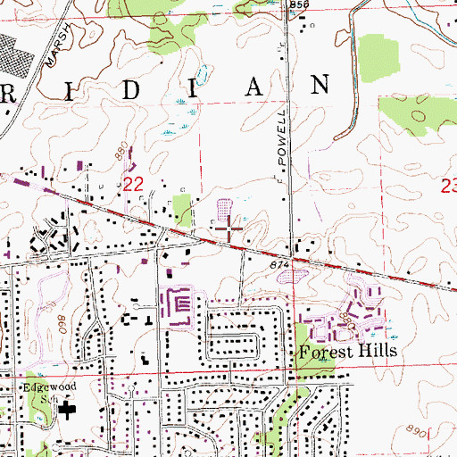 Topographic Map of Sparrow Family Medical Services-Okemos, MI