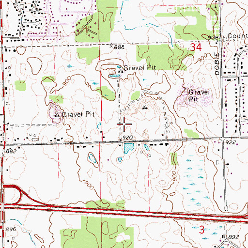 Topographic Map of Hiawatha Elementary School, MI
