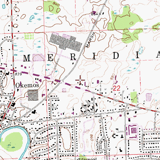 Topographic Map of Delta Medical Center, MI
