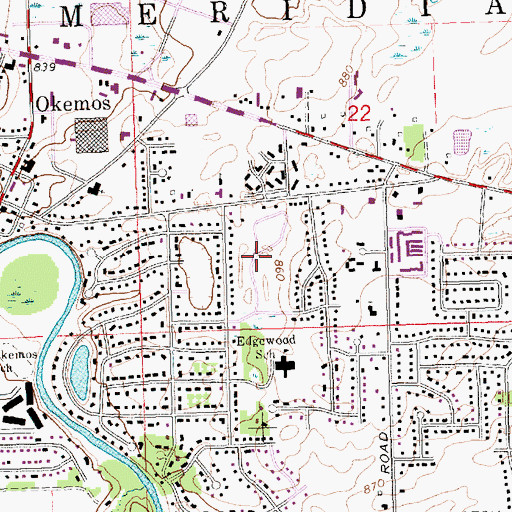 Topographic Map of Tacoma Hills Park, MI