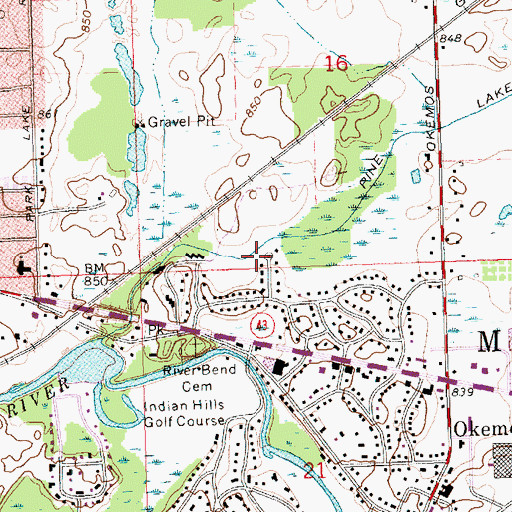 Topographic Map of Schreiner Park, MI