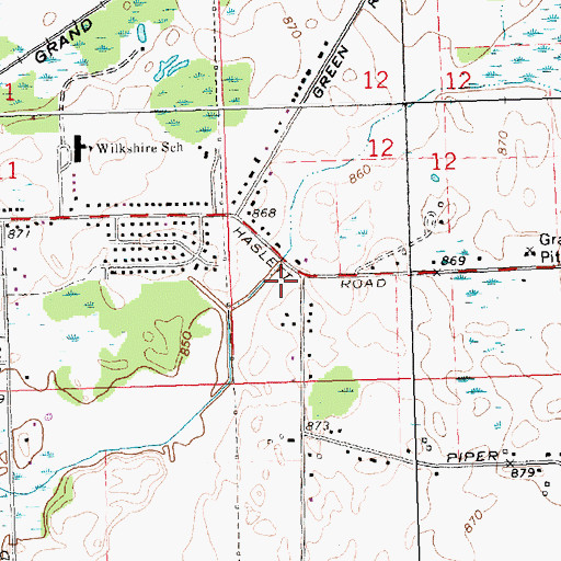 Topographic Map of Saint Luke Lutheran Church, MI