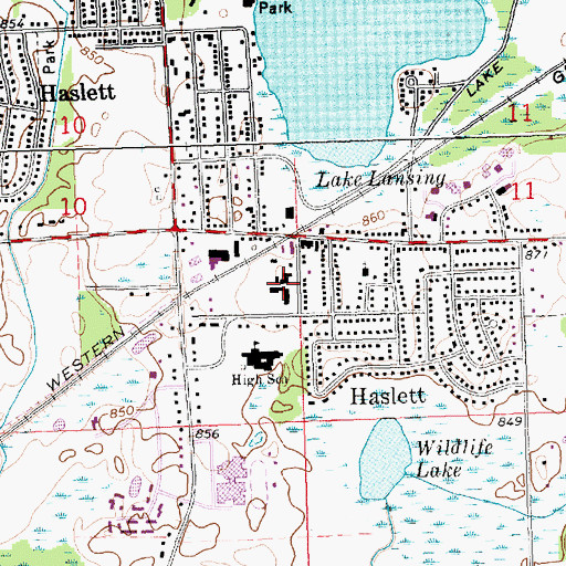 Topographic Map of Ralya Elementary School, MI