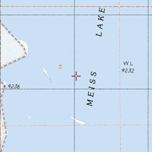 Topographic Map of Meiss Lake, CA