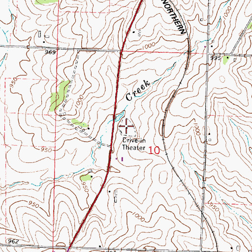 Topographic Map of Sky-Vu Drive-In, WI