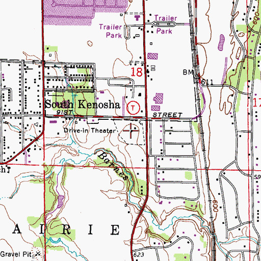 Topographic Map of Keno Family Drive-In, WI