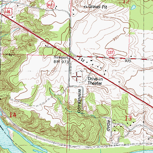 Topographic Map of Big Sky Twin Drive-In, WI
