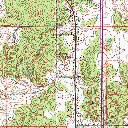 Topographic Map of Starlite Drive-In, IN