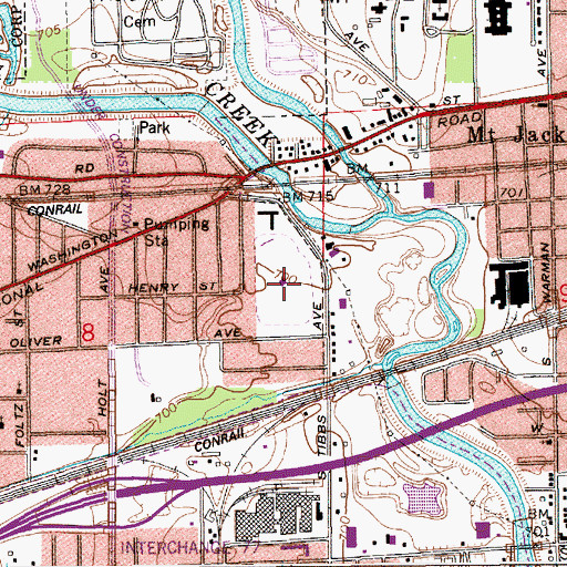 Topographic Map of Tibbs Drive-In, IN