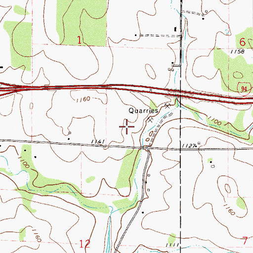 Topographic Map of Spooner Quarry, WI
