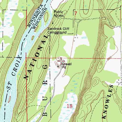 Topographic Map of Saint Croix Pit, WI