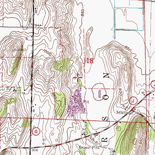 Topographic Map of Strasburg Pit, WI