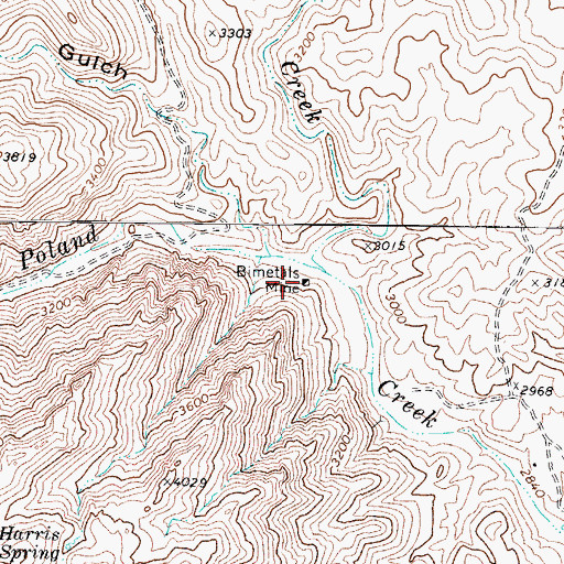 Topographic Map of Bimetals Mine, AZ