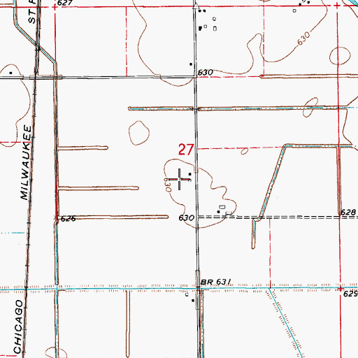 Topographic Map of Munyon Farms, IL