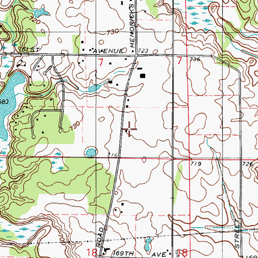 Topographic Map of Maple Grove Greenhouse and Nursery, IN