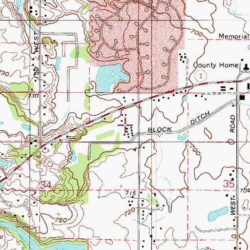 Topographic Map of Reed's Nursery, IN
