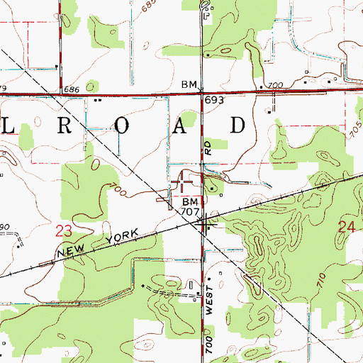 Topographic Map of Lukac Farms, IN