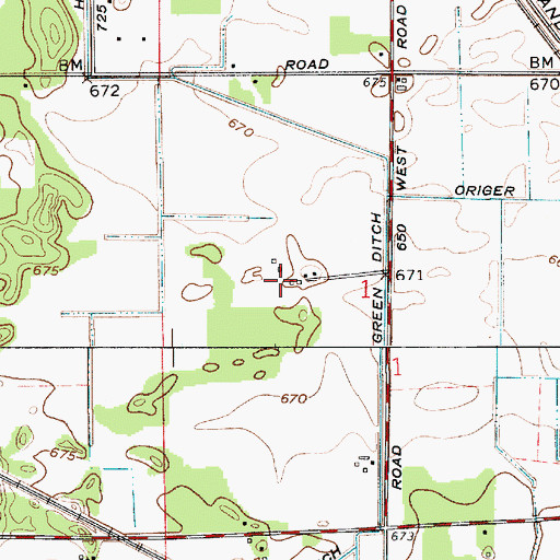 Topographic Map of Luedtke Dairy Farm, IN