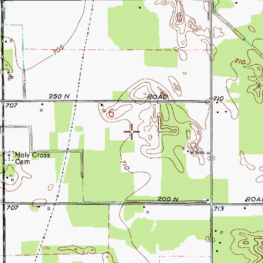 Topographic Map of Grovertown Fruit Farm, IN