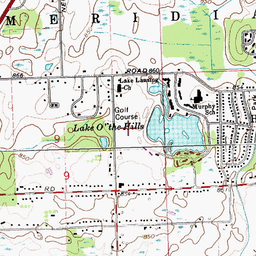 Topographic Map of Lake o' the Hills Golf Course, MI