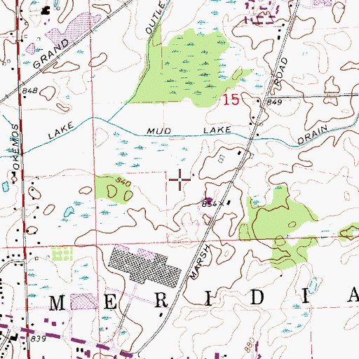 Topographic Map of Central Park, MI