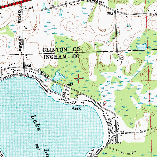 Topographic Map of Lake Lansing Park North, MI