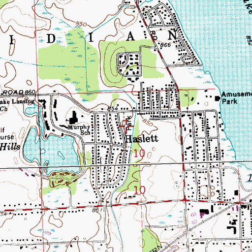 Topographic Map of Hillbrook Park, MI