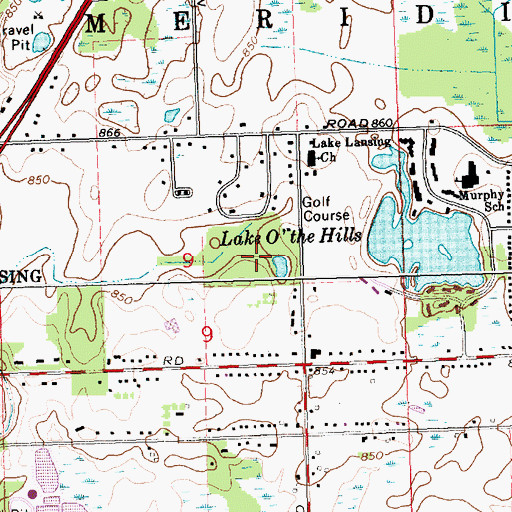 Topographic Map of Brattin Woods Park, MI