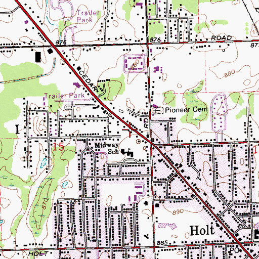 Topographic Map of Journey Life Church, MI