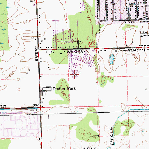 Topographic Map of Wilcox Elementary School, MI