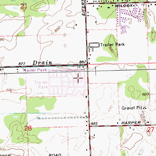 Topographic Map of Windmill Mobile Home Park, MI